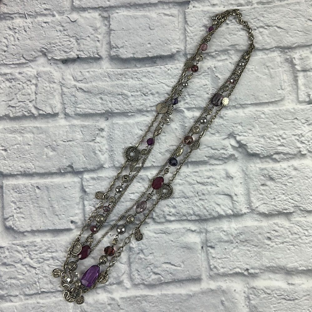 Premier Designs Passionista Antique Silver with Purple Beads Necklace
